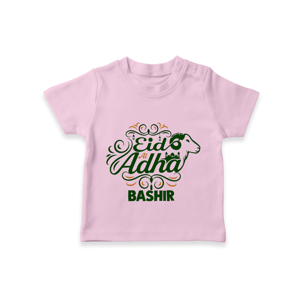 Personalized Eid Al Adha Baby Tshirt with Goat Illustration - BABY PINK - 0-5 Months Old (Chest 17")