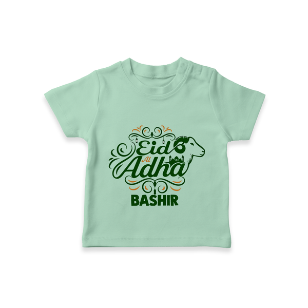 Personalized Eid Al Adha Baby Tshirt with Goat Illustration - MINT GREEN - 0-5 Months Old (Chest 17")