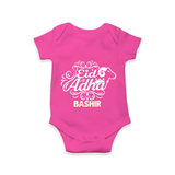 Personalized Eid Al Adha Baby Romper with Goat Illustration - HOT PINK - New Born (Chest 14")