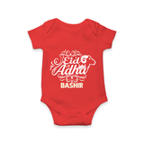 Personalized Eid Al Adha Baby Romper with Goat Illustration - RED - New Born (Chest 14")