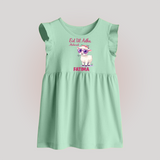 Eid Ul Adha Mubarak Cute Lamb Personalized Baby Baby Frock - MINT GREEN - 0 - 3 Months Old (Chest 17")