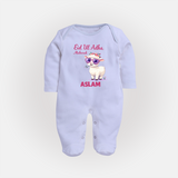 Eid Ul Adha Mubarak Cute Lamb Personalized Baby Full Body Suit - BABY BLUE - New Born (Chest 7.5")