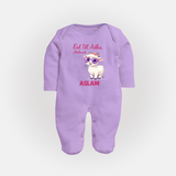 Eid Ul Adha Mubarak Cute Lamb Personalized Baby Full Body Suit - LILAC - New Born (Chest 7.5")
