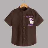 Eid Ul Adha Mubarak Cute Lamb Personalized Baby Shirt - CHOCOLATE BROWN - 0 - 6 Months Old (Chest 23")