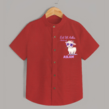 Eid Ul Adha Mubarak Cute Lamb Personalized Baby Shirt - RED - 0 - 6 Months Old (Chest 23")