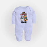 Eid Mubarak Sheep & Camel Personalized Baby Full Body Suit - BABY BLUE - New Born (Chest 7.5")