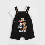 Eid Mubarak Sheep & Camel Personalized Baby dungaree - BLACK - 0 - 5 Months Old (Chest 18")
