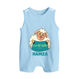 Eid Al Adha Cute Sheep Personalized Baby Button Romper - BABY BLUE - New Born (Chest 18")