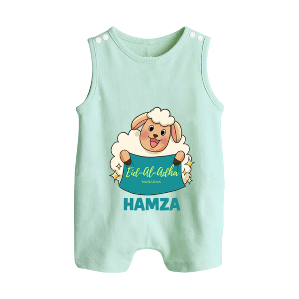 Eid Al Adha Cute Sheep Personalized Baby Button Romper - MINT GREEN - New Born (Chest 18")