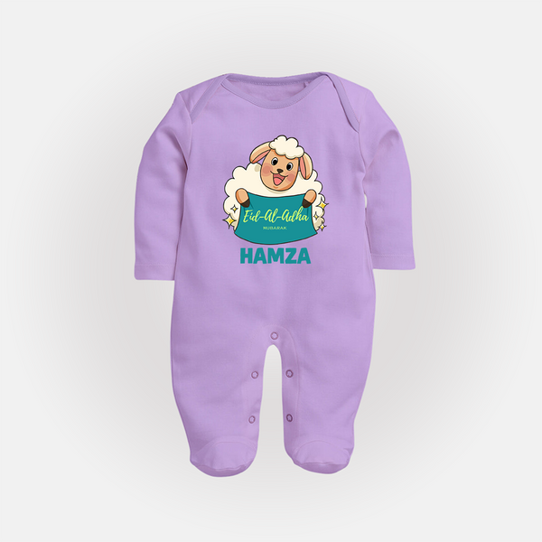 Eid Al Adha Cute Sheep Personalized Baby Full Body Suit - LILAC - New Born (Chest 7.5")