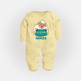 Eid Al Adha Cute Sheep Personalized Baby Full Body Suit - PASTEL YELLOW - New Born (Chest 7.5")