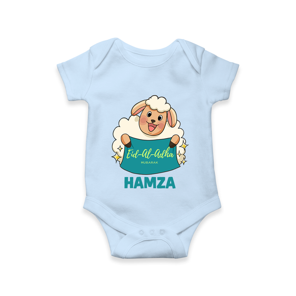 Eid Al Adha Cute Sheep Personalized Baby Romper - BABY BLUE - New Born (Chest 14")