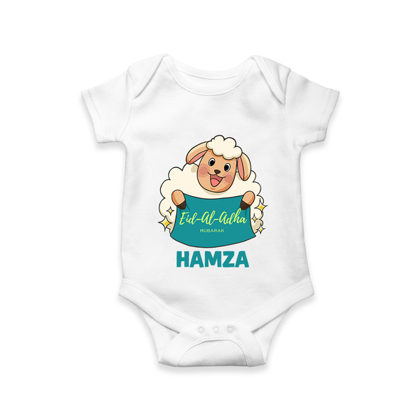 Eid Al Adha Cute Sheep Personalized Baby Romper - WHITE - New Born (Chest 14")
