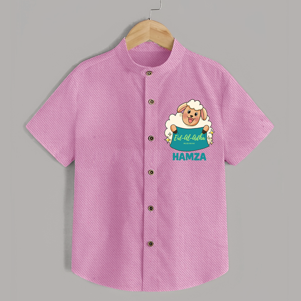 Eid Al Adha Cute Sheep Personalized Baby Shirt - BABY PINK - 0 - 6 Months Old (Chest 23")