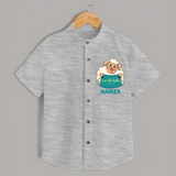 Eid Al Adha Cute Sheep Personalized Baby Shirt - GREY - 0 - 6 Months Old (Chest 23")