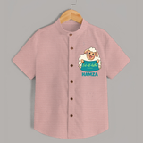 Eid Al Adha Cute Sheep Personalized Baby Shirt - PEACH - 0 - 6 Months Old (Chest 23")