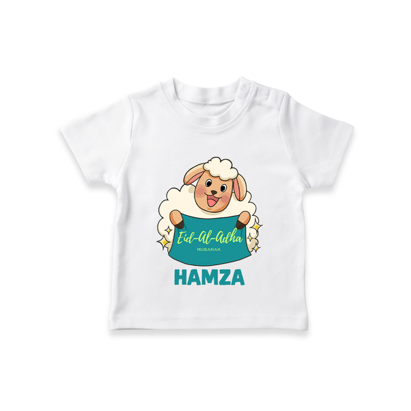 Eid Al Adha Cute Sheep Personalized Baby Tshirt - WHITE - 0-5 Months Old (Chest 17")