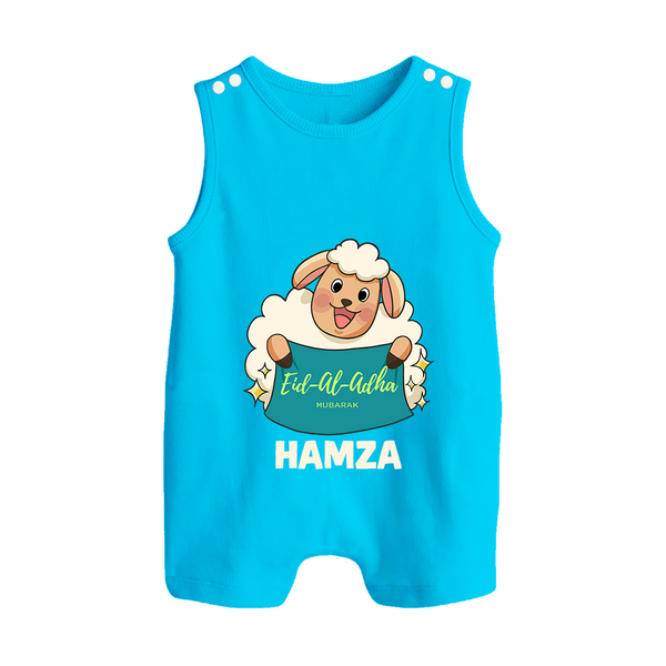 Eid Al Adha Cute Sheep Personalized Baby Button Romper - SKY BLUE - New Born (Chest 18")