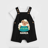 Eid Al Adha Cute Sheep Personalized Baby dungaree - BLACK - 0 - 5 Months Old (Chest 18")