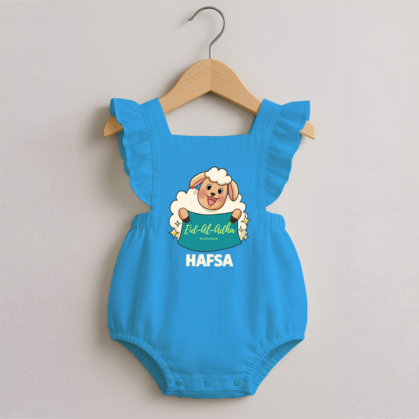 Eid Al Adha Cute Sheep Personalized Baby Romper Frock - SKY BLUE - 0 - 3 Months Old (Chest 19")