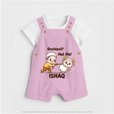 Qurbani Not Me Funny Eid Baby dungaree (Personalized) - BABY PINK - 0 - 5 Months Old (Chest 18")