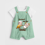 Qurbani Not Me Funny Eid Baby dungaree (Personalized) - MINT GREEN - 0 - 5 Months Old (Chest 18")