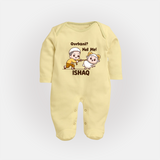 Qurbani Not Me Funny Eid Baby Full Body Suit (Personalized) - PASTEL YELLOW - New Born (Chest 7.5")