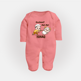 Qurbani Not Me Funny Eid Baby Full Body Suit (Personalized) - PEACH - New Born (Chest 7.5")
