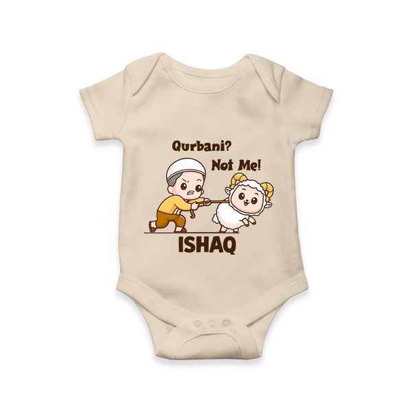 Qurbani Not Me Funny Eid Baby Romper (Personalized) - IVORY - New Born (Chest 14")