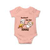 Qurbani Not Me Funny Eid Baby Romper (Personalized) - PEACH - New Born (Chest 14")