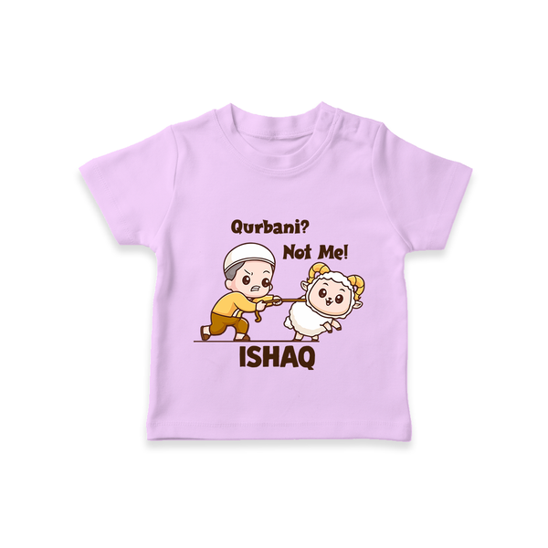 Qurbani Not Me Funny Eid Baby Tshirt (Personalized) - LILAC - 0-5 Months Old (Chest 17")