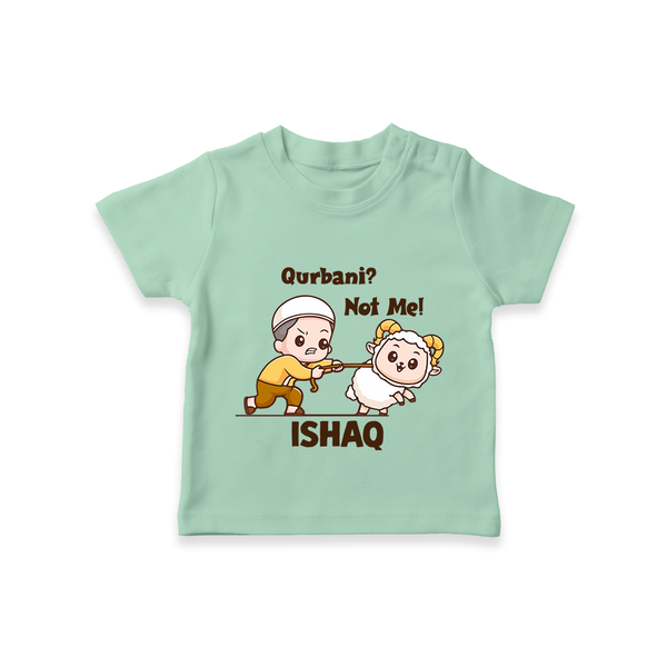 Qurbani Not Me Funny Eid Baby Tshirt (Personalized) - MINT GREEN - 0-5 Months Old (Chest 17")