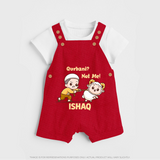 Qurbani Not Me Funny Eid Baby dungaree (Personalized) - RED - 0 - 5 Months Old (Chest 18")