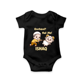 Qurbani Not Me Funny Eid Baby Romper (Personalized) - BLACK - New Born (Chest 14")