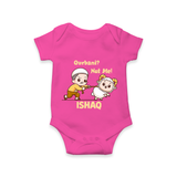 Qurbani Not Me Funny Eid Baby Romper (Personalized) - HOT PINK - New Born (Chest 14")
