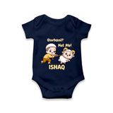 Qurbani Not Me Funny Eid Baby Romper (Personalized) - NAVY BLUE - New Born (Chest 14")