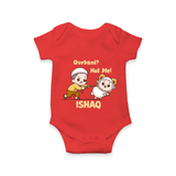 Qurbani Not Me Funny Eid Baby Romper (Personalized) - RED - New Born (Chest 14")