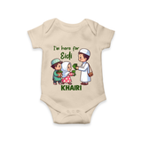 I’m Here for Eidi Cute Kids Eid Personalized Romper - IVORY - New Born (Chest 14")