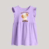 My First Bakrid Cute Lamb Personalized Baby Baby Frock - LILAC - 0 - 3 Months Old (Chest 17")