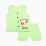 My First Bakrid Cute Lamb Personalized Baby jabla - PASTEL GREEN - 0 - 3 Months Old (Chest 9.8")