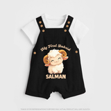 My First Bakrid Cute Lamb Personalized Baby dungaree - BLACK - 0 - 5 Months Old (Chest 18")