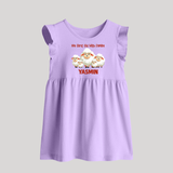 My First Eid with Family Sheep Theme Personalized Baby Baby Frock - LILAC - 0 - 3 Months Old (Chest 17")