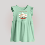 My First Eid with Family Sheep Theme Personalized Baby Baby Frock - MINT GREEN - 0 - 3 Months Old (Chest 17")