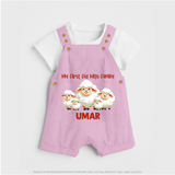 My First Eid with Family Sheep Theme Personalized Baby dungaree - BABY PINK - 0 - 5 Months Old (Chest 18")