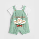 My First Eid with Family Sheep Theme Personalized Baby dungaree - MINT GREEN - 0 - 5 Months Old (Chest 18")