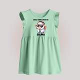 Little Star’s First Eid Stylish Lamb Personalized Baby Baby Frock - MINT GREEN - 0 - 3 Months Old (Chest 17")