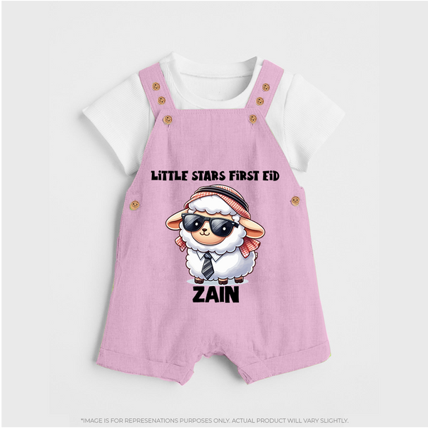 Little Star’s First Eid Stylish Lamb Personalized Baby dungaree - BABY PINK - 0 - 5 Months Old (Chest 18")