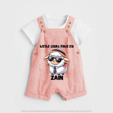 Little Star’s First Eid Stylish Lamb Personalized Baby dungaree - PEACH - 0 - 5 Months Old (Chest 18")