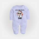 Little Star’s First Eid Stylish Lamb Personalized Baby Full Body Suit - BABY BLUE - New Born (Chest 7.5")