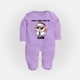 Little Star’s First Eid Stylish Lamb Personalized Baby Full Body Suit - LILAC - New Born (Chest 7.5")